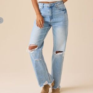 Altar'd State Rhea Distressed Women's Straight Leg Jeans. Size 29